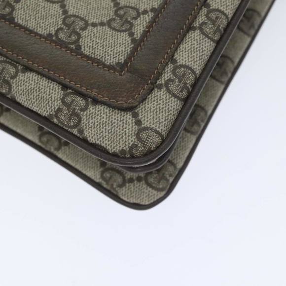 GUCCI GG Supreme Web Sherry Line Shoulder Bag PVC Beige 41 001 4085 Auth 93543 - Picture 11 of 16